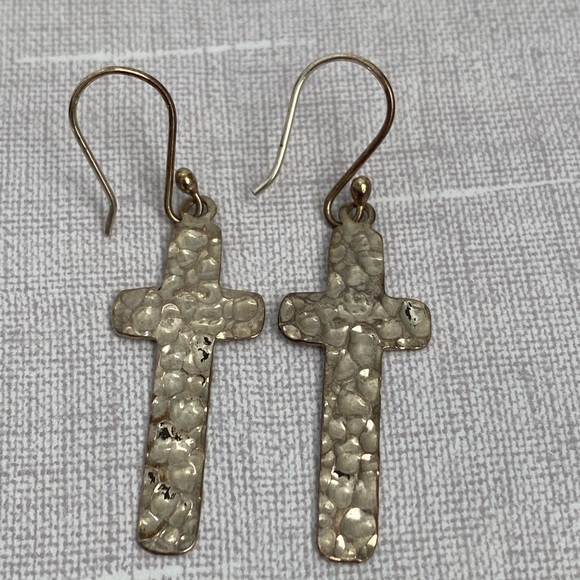 Sterling Silver Cross Earrings - Picture 5 of 8